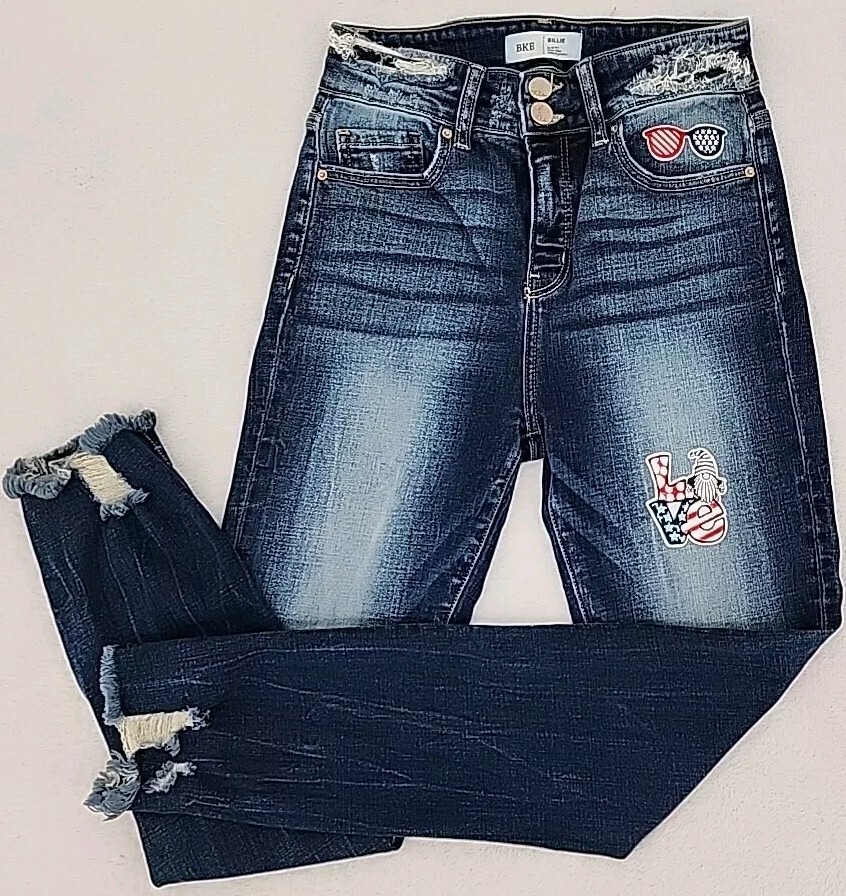 BKE Denim Billie Jeans Women 27 Ankle Skinny Patriotic BKE Denim Billie Jeans Women 27 Ankle Skinny Patriotic