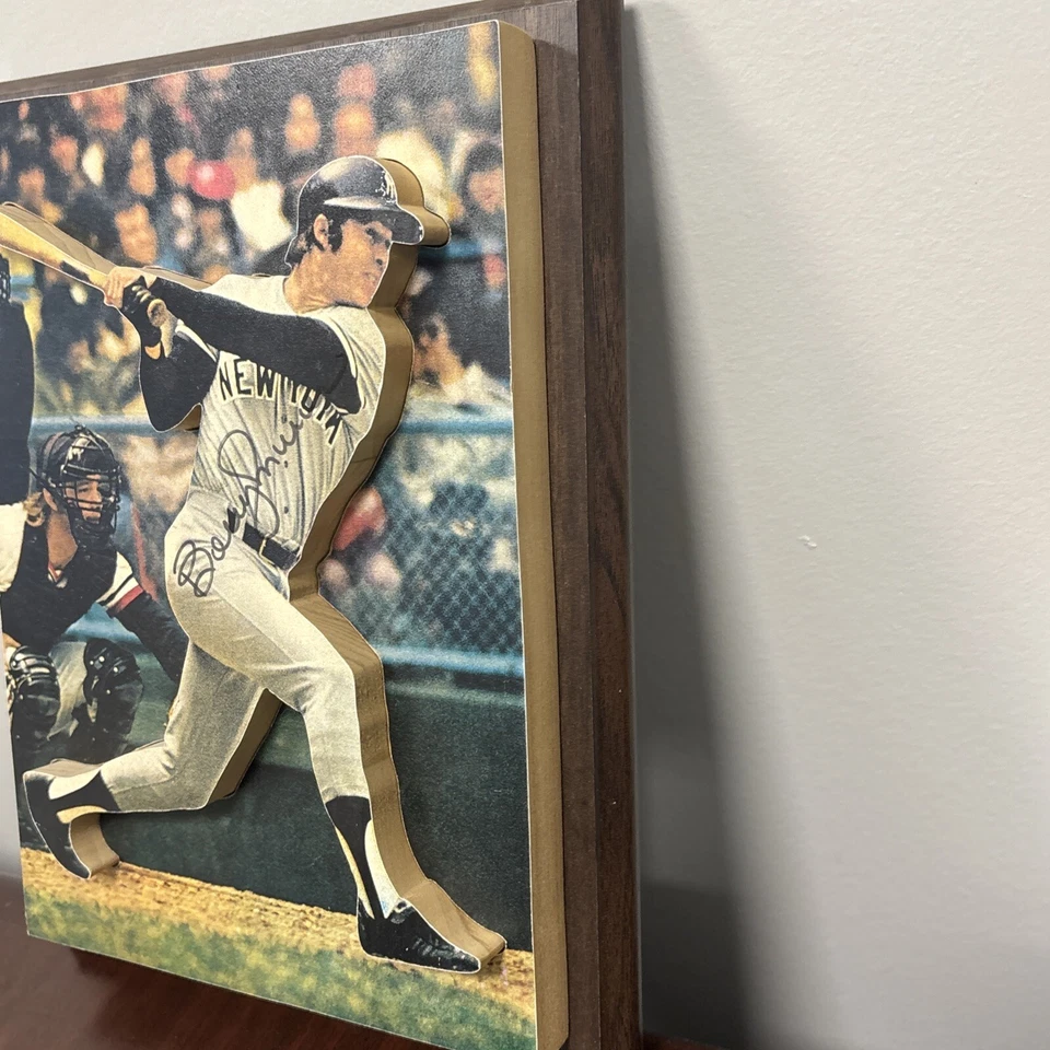 Foto firmada por Bobby Murcer 8x10 placa de madera 3D New York Yankees autógrafo automático Foto 4 de 4