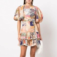 NWT. ZIMMERMANN patchwork mini dress AU 0 / US 4