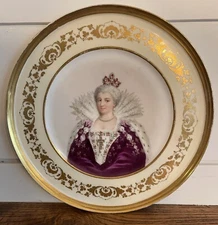 French Porcelain Portrait Cabinet Plate-Queen Catherine de Medici-Circa 1774