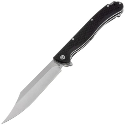 Daggerr Knives Toothpick Linerlock Black FRN Folding 8Cr14 Pocket Knife TPFBKSW