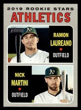 2019 Topps Heritage #21 Athletics Rookie (Ramon Laureano / Nick Martini) card