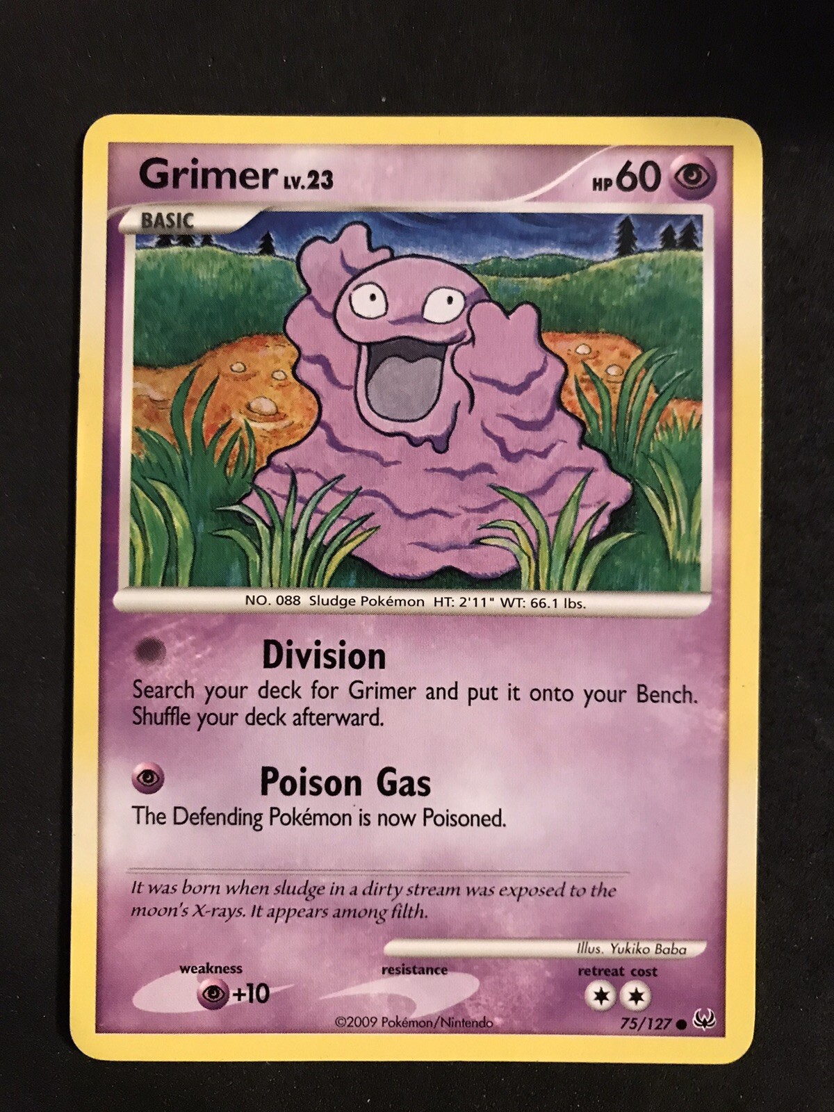 Grimer - 75/127 - Common  , English Pokémon - Platinum