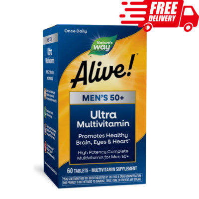 Nature's Way Alive! Men s 50+ Daily Ultra Multivitamin, High Potency, 60 Tablets