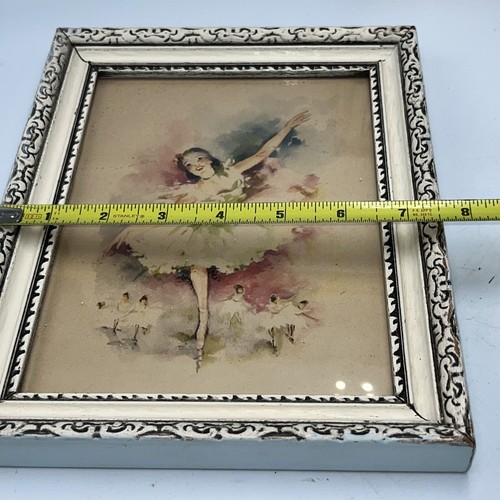 FRENCH BALLET PRINTS CREAMY GRAY WOOD FRAMES MARCHAUDE VINTAGE MID CENTURY - Picture 5 of 5