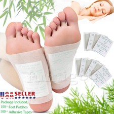100x Detox Foot Pads Natural Bamboo Vinegar Ginger Sleeping  Anti-Stress Relief
