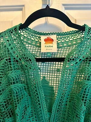 Farm Rio Green Morada Boa Guipure Dress Maxi Size M Medium | eBay