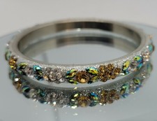 Flower Crystal Bracelet Wedding Pageant Party MultiColored Floral