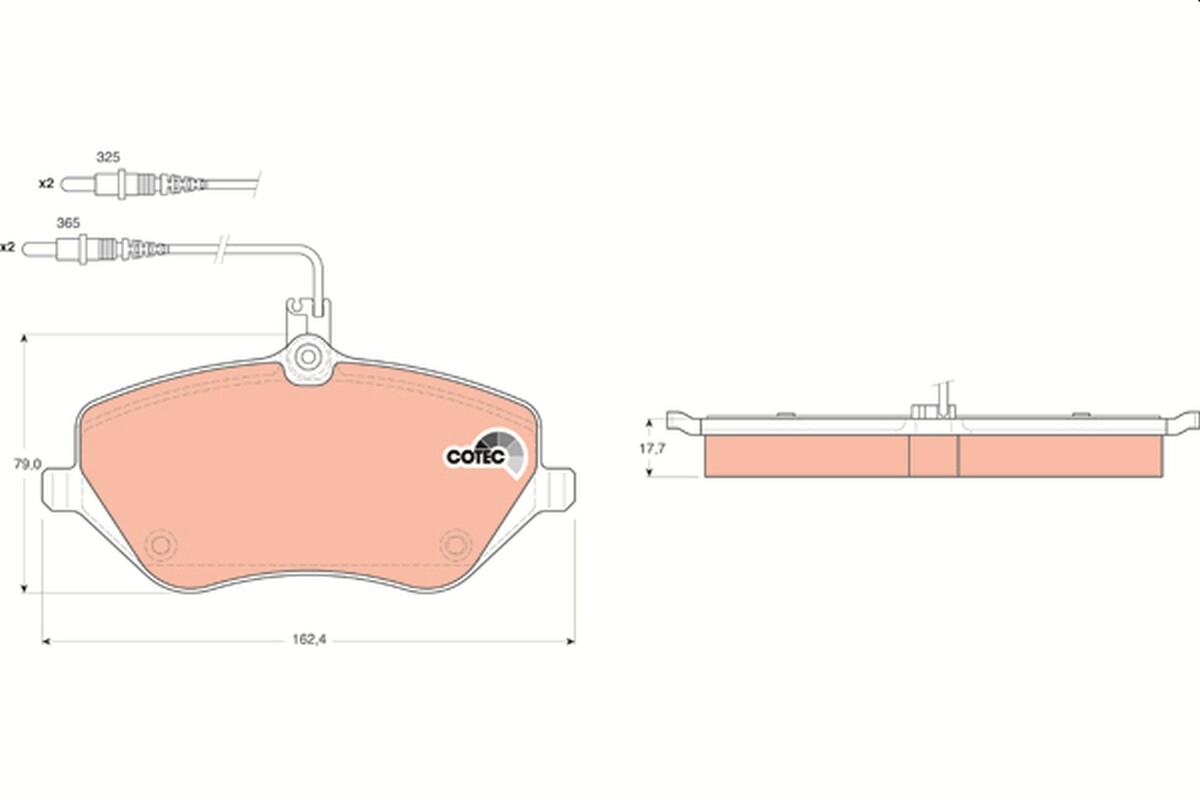 GDB1595 TRW Brake Pad Set, disc brake for CITROËN,PEUGEOT
