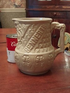 Beautiful & Rare YELLOW WARE Advertising Pitcher 