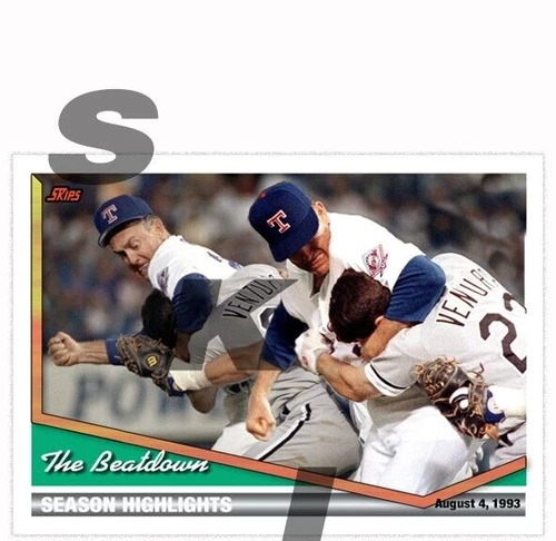 1994 STCC The Beat Down Nolan Ryan Texas Rangers Robin Ventura Topps Custom card