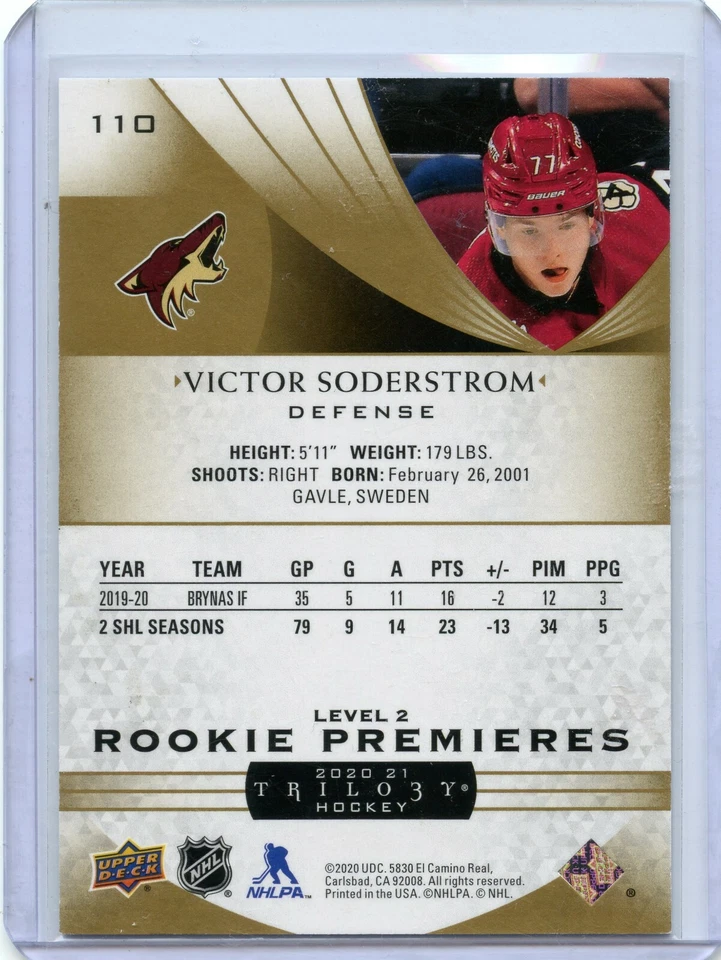  2020-21 Upper Deck Trilogy #110 Victor Soderstrom 170/499 - Image 2 of 2
