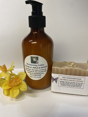 Goats Milk Lotion & Soap Oatmeal Milk Honey Great For Eczema For All Skin Types