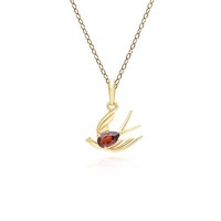 Ecfew ™ Creator Granat Kolibri AnhäNger Halskette In Gold Versilbert