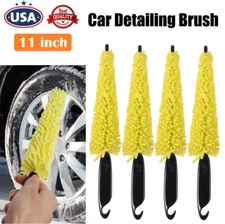 4× Car Detailing Cleaning Brush Tire Rim Washing Scrub Wheel Cleaner Tool Kit US