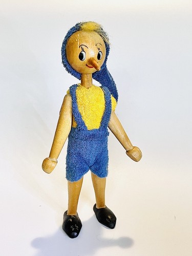 1940s Vintage Elf (Pinocchio?) Wood Doll Rustic Old World Christmas Decor Poland - Picture 3 of 15