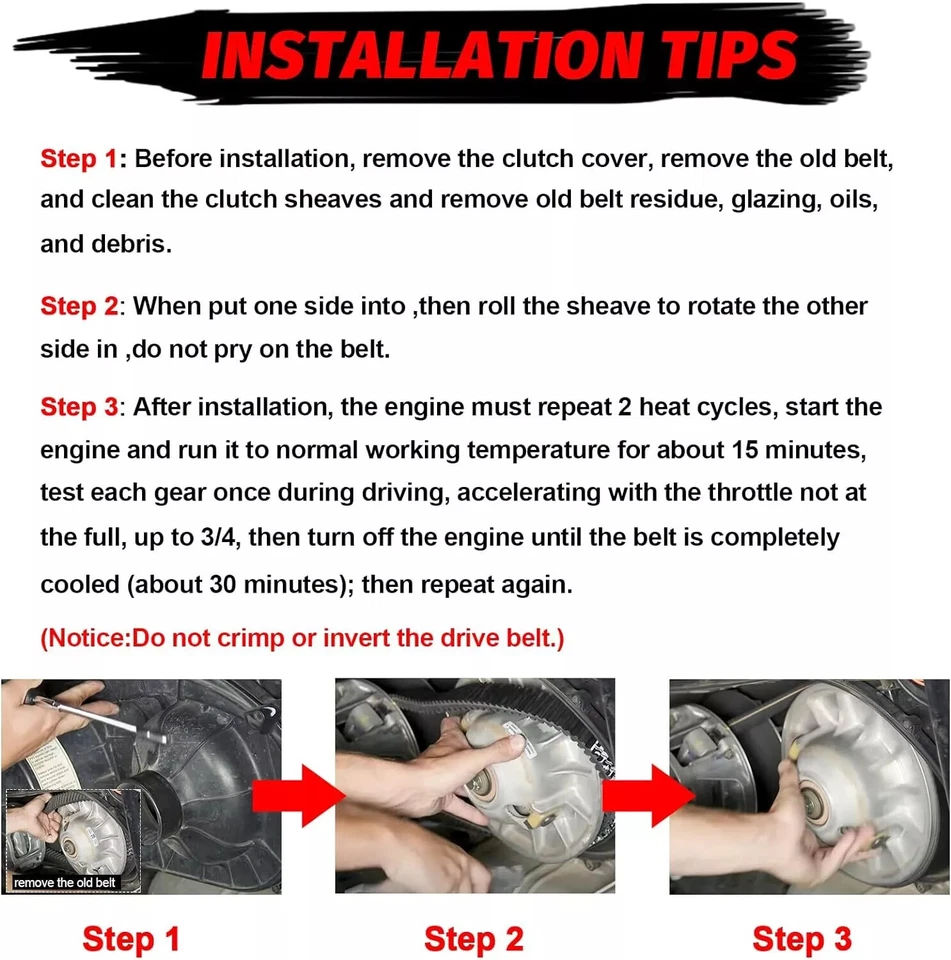 For 2015-2021 Polaris RZR 1000 XP RZR 1000 XP 4 Crew Clutch Drive Belt 3211180 - Image 2 of 4