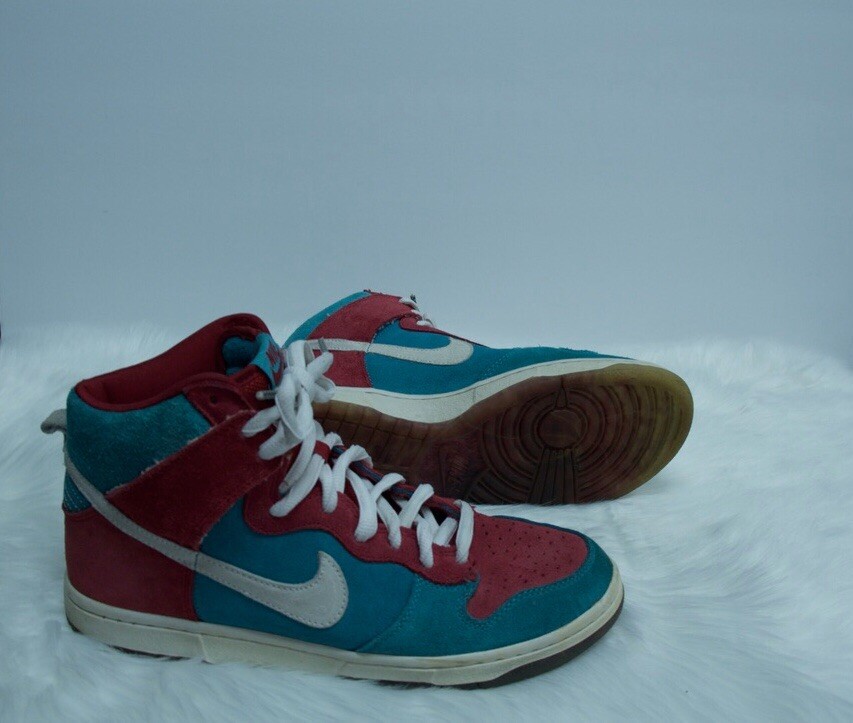 Nike Men's SB Dunk High Premium Bloody Gums Varsity Red/Teal Size