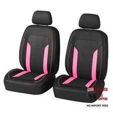 2 Pack Universal Car Seat Cover with Breathable Mesh Backrest,Comfortable Pink