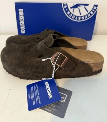 Birkenstock Boston Mocca Veloursleder Clogs 38 & 39 Schmale Weite Weichbettung