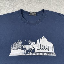 Camiseta De Colección Steve & Barry’s Adulto XL Azul Jeep Go Anywhere Do Anything Gráfica