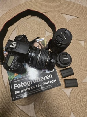 Canon EOS 90D 32.5MP DSLR-Kamera, Schwarz, EF 50mm 1:1.8 STM +17-55mm
