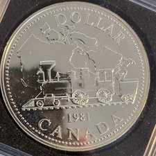 1981 Canada $1 Dollar  TRANS CANADA RAILROAD