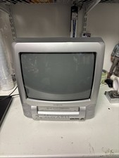 Broksonic CTSGT-8118T 13" CRT Color TV VCR Combo Retro Gaming Vintage Tested