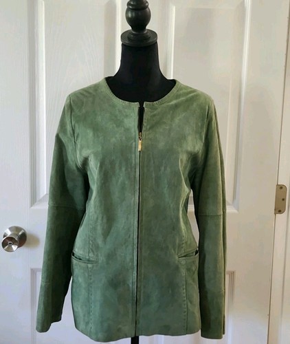 David Brooks Long Sleeve Zip Front Suede Jacket in Size XL - Picture 5 of 10