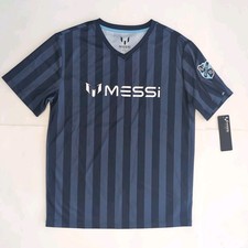 Messi Collection Soccer Women's Jersey XL (18) Dress Blue Stripe Shirt NWT New