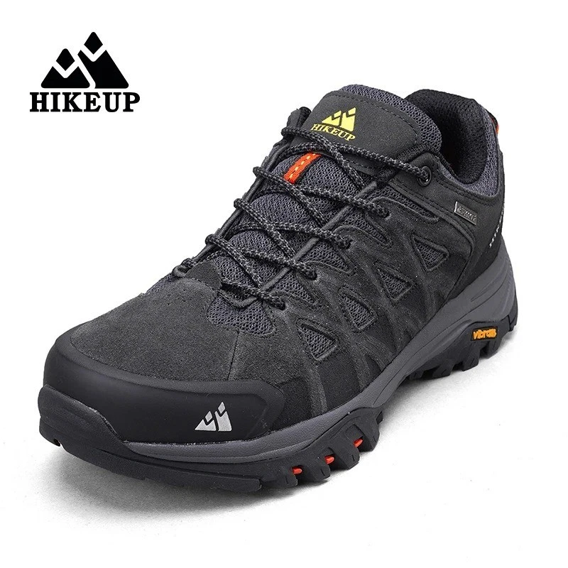 HIKEUP Men’s Hiking Shoes Breathable Lace-Up Trekking Outdoor Cushioning Sneaker