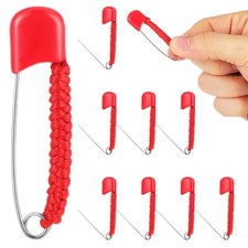 10pcs Creative Baby Cloth Brooches Decorative Safety-pins for Infants Red