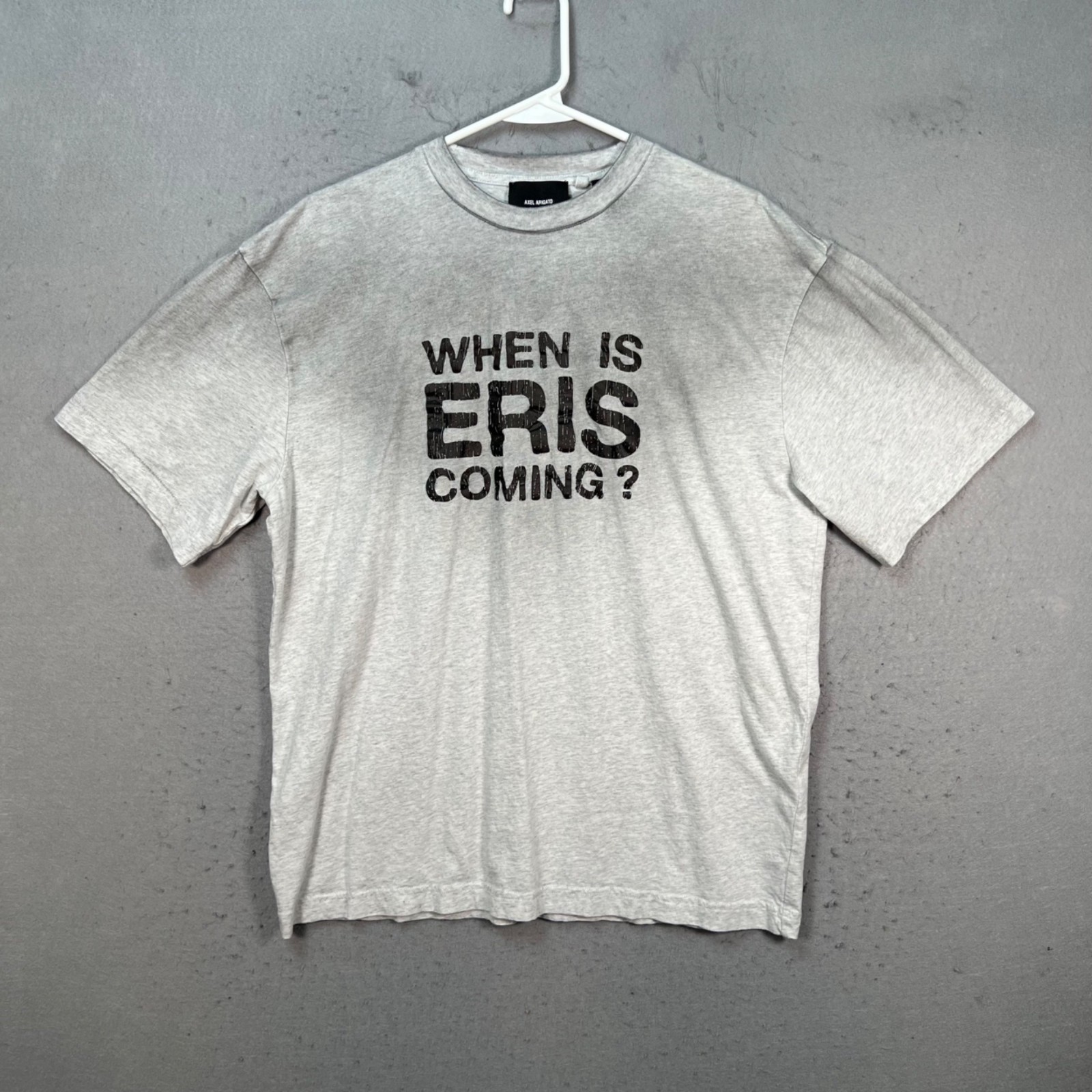 Axel Arigato When Is Eris Coming? Graphic Gray T-Shirt 100% Organic Cotton Small