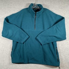 Vintage Eddie Bauer EBTEK Jacket Mens Large Blue Fleece 1/4 Zip Pockets USA
