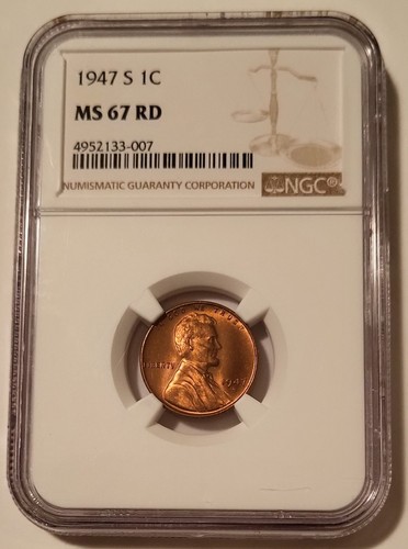 NGC 1947 S Lincoln Wheat Cent MS67 ROT