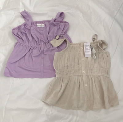 Abercrombie Kids summer tops, purple size 9/10,  beige size 11/12, similar sizes