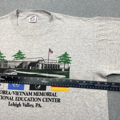 VTG Jerzees Grey T-Shirt Men’s Size XL Graphic Korea Vietnam Memorial USA Made - Picture 6 of 6