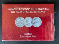 FRANCIA - Splendido cofanetto FDC franchi 2000 - 3 monete da 5 franchi - seri...