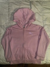 Puma Girls Hoody Full Zip Pink Size Medium 8-10