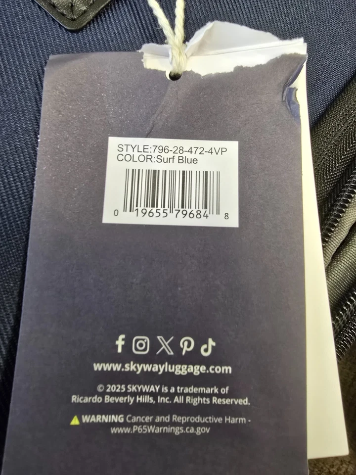 Equipaje Skyway 496-28-472-4VP 28 pulgadas expandible 4 ruedas vertical, azul surf Foto 2 de 2