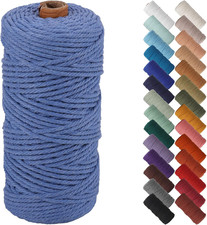 Ocean Macrame Cord 3Mm X 109Yards, Colored Macrame Rope, Cotton Rope Macrame Yar