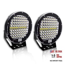 9 Inch Round LED Off Road Lights 408W 2PCS 40800LM Trucks Black-2Pcs 9IN-408W