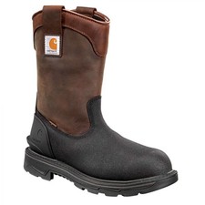 Carhartt Men  s 11" Ironwood Waterproof Alloy Toe Wellington Work Boot Brown/Blac