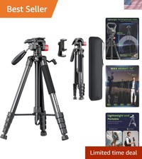 Sturdy Aluminum Tripod with Bubble Level, 8.8 lbs Capacity - Perfect for Travel