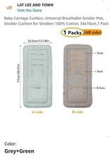 Baby Carriage Cushion, Universal Breathable Stroller Mat, Stroller Cushion...