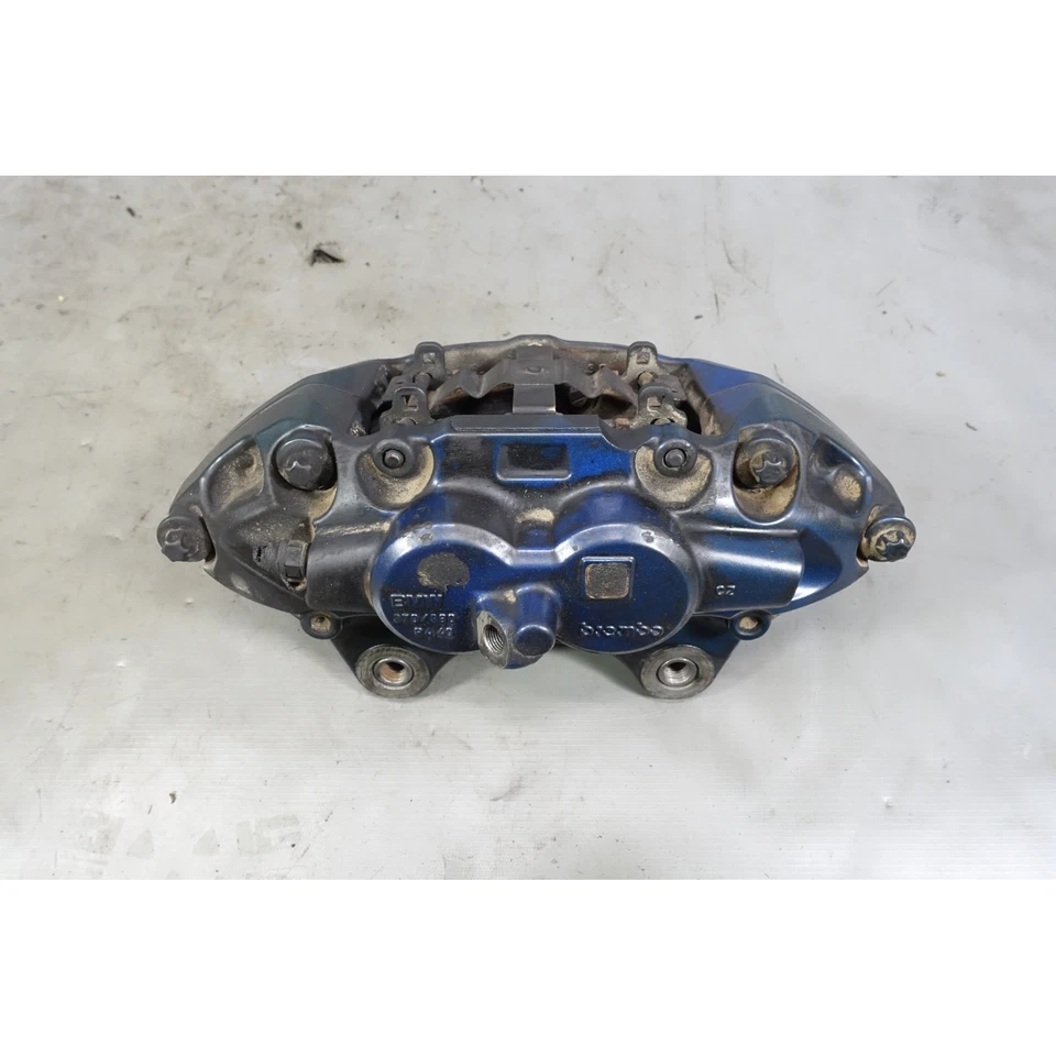 Damaged BMW F30 3-Series F32 Factory Right Front M Sports Blue Brake Caliper OEM - Image 3 of 4