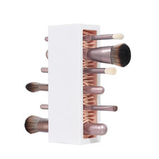 Makeup Brushes Holder Organizer, Silicone Vanity Air Drying Rack Display Storage