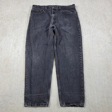 Vintage 90s Levis 550 Jeans Mens 38x30 Black Distressed Relaxed Tapered Pant USA