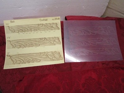 Vintage Craftaid Floral Belt Leather No. 6541 Template 1 1/2'' 1 3/4'' & 2'' Belt