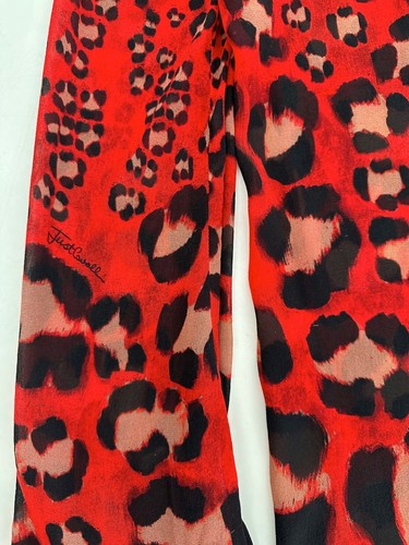 Blusa JustCavalli Jaguar Estampado Rojo Seda IT40 - Imagen 3 de 5